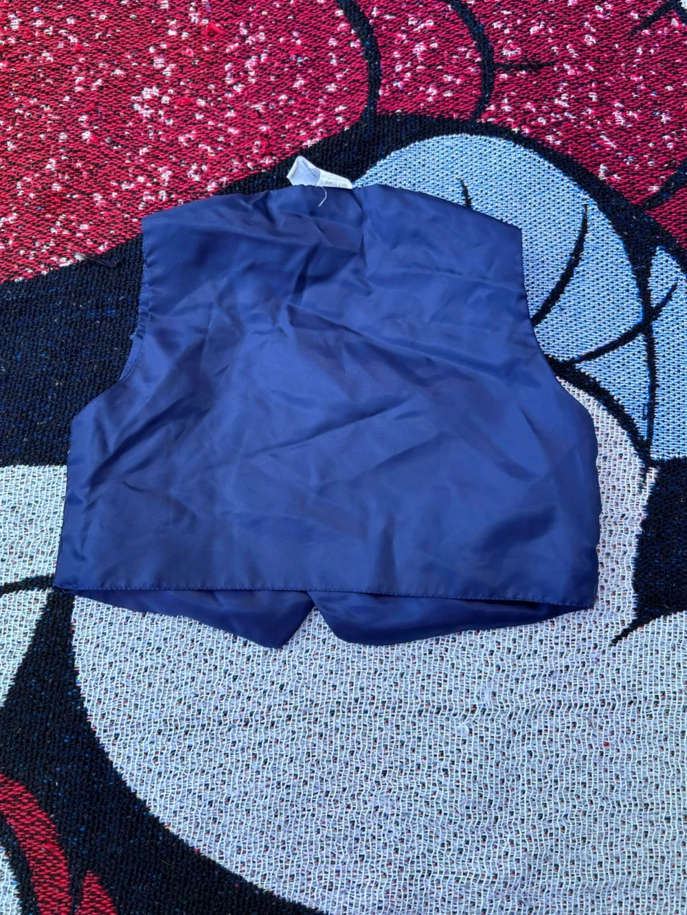 VINTAGE BLUE TEDDY BEAR GRAPHIC VEST BABY SIZE 12 MONTHS